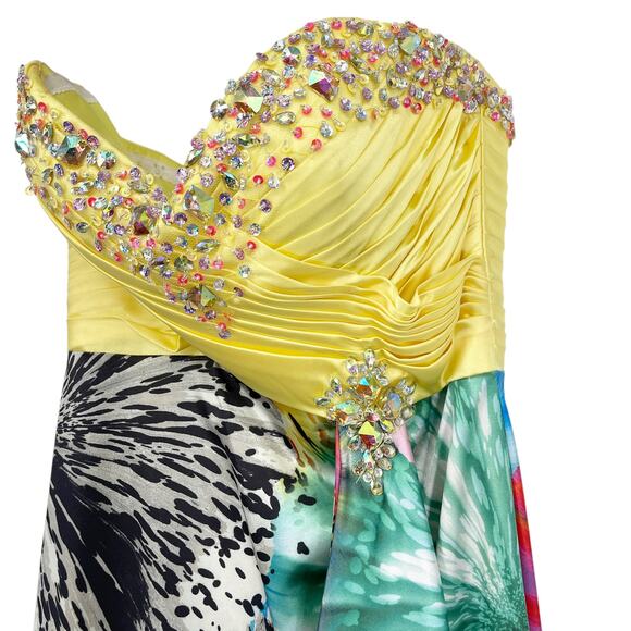 Vintage Kiss Kiss Formal Strapless Beaded Dress Size 4 Dopamine Dressing Y2K - Picture 14 of 15